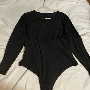 Cute black button up bodysuit